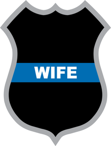Thin Blue Line Wife Police Badge Decal