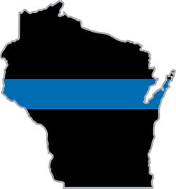Thin Blue Line Wisconsin State Decal
