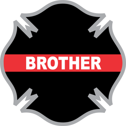 Thin Red Line Brother Firefighter Cross Decal