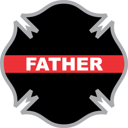 Thin Red Line Father Firefighter Cross Decal