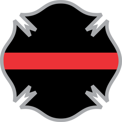 Thin Red Line Firefighter Cross Decal