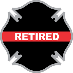 Thin Red Line Firefighter Cross Retired Decal