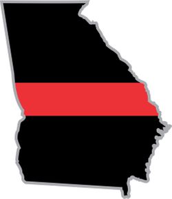 Thin Red Line Georgia Firefighter Decal
