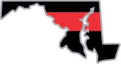 Thin Red Line Maryland Firefighter Decal