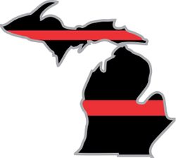 Thin Red Line Michigan Firefighter Decal
