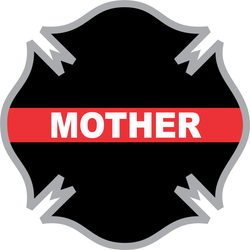 Thin Red Line Mother Firefighter Cross Decal
