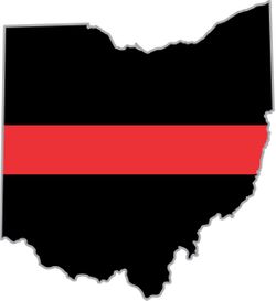 Thin Red Line Ohio Firefighter Decal