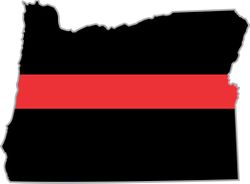 Thin Red Line Oregon Firefighter Decal