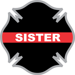 Thin Red Line Sister Firefighter Cross Decal