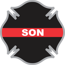 Thin Red Line Son Firefighter Cross Decal