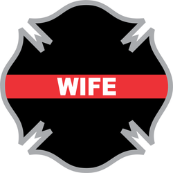 Thin Red Line Wife Firefighter Cross Decal