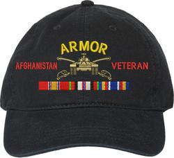 U.S. Army Armor Afghanistan Veteran Unstructured Dad Cap