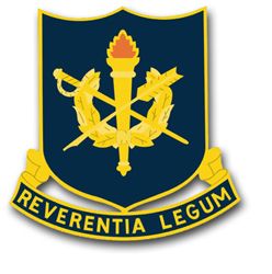 U.S. Army Judge Advocate General School Unit Crest 3.8"  Vinyl Transfer Decal