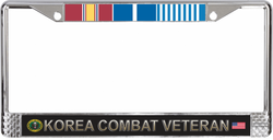 U.S. Army Korea Combat Veteran 3-Ribbon Stack License Plate Frame