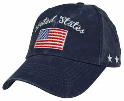 United States American Flag Navy Blue Ball Cap