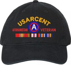 United States Army Central Afghanistan Veteran with Ribbons Unstructured Dad Cap