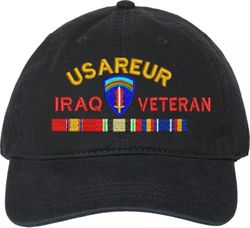 United States Army Europe Iraq Veteran with Ribbons Unstructured Dad Cap