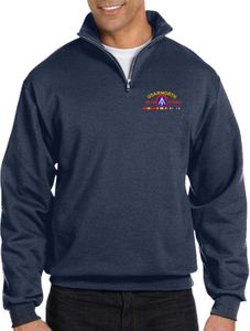 United States Army North Iraq Veteran with Ribbons Embroidered Quarter-Zip Pullover