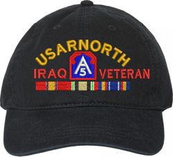 United States Army North Iraq Veteran with Ribbons Unstructured Dad Cap