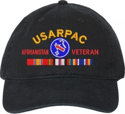 United States Army Pacific Afghanistan Veteran with Ribbons Unstructured Dad Cap