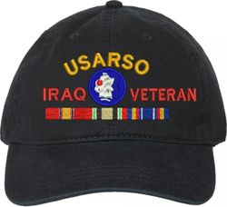 United States Army South Iraq Veteran with Ribbons Unstructured Dad Cap