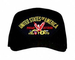 United States of America Proud Veteran with Eagle Ball Cap