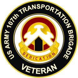 US Army 107th Transport Brigade Unit Crest Veteran Sticker Decal