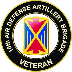 US Army 10th Air Defense Artillery Brigade Veteran Sticker Decal