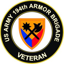 US Army 194th Armored Brigade Veteran Sticker Decal