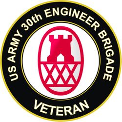 US Army 30th Engineer Brigade Veteran Sticker Decal