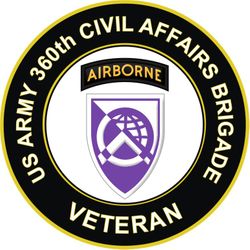 US Army 360th Civil Affairs Airborne Brigade Veteran Sticker Decal