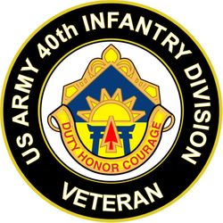 US Army 40th Infantry Division Unit Crest Veteran Sticker Decal