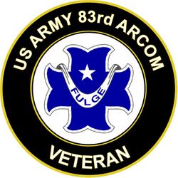 US Army 83rd ARCOM Ohio Unit Crest Veteran Sticker Decal