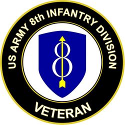 US Army 8th Infantry Division Veteran Sticker Decal