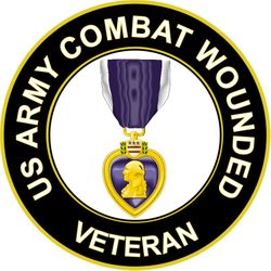 US Army Combat Wounded Metal Veteran Sticker Decal