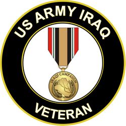 US Army Iraq Veteran Metal Sticker Decal