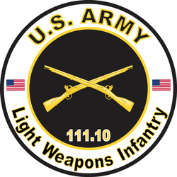 US Army MOS 111.10 Decal Lightweapons Infantry