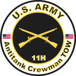 US Army MOS 11H Decal Antitank Crewman TOW