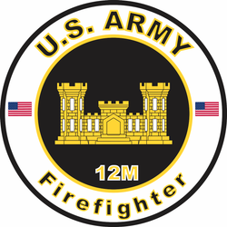 US Army MOS 12M Decal Firefighter