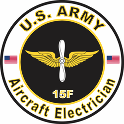 US Army MOS 15F Decal Sticker: Aircraft Electrician