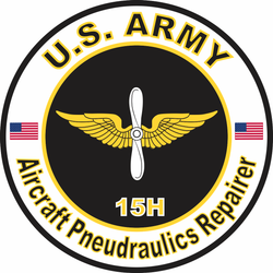 US Army MOS 15H Decal Sticker: Aircraft Pneudraulics Repairer