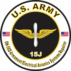 US Army MOS 15J Decal Sticker: OH-58D Armament Electrician Avionics System Repairer