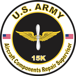 US Army MOS 15K Decal Sticker: Aircraft Components Repair Supervisor