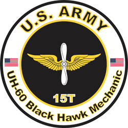US Army MOS 15T Decal UH-60 Black Hawk Mechanic