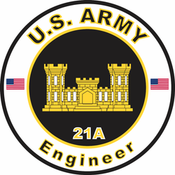 US Army MOS 21A Decal Engineer