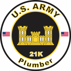 US Army MOS 21K Decal Plumber