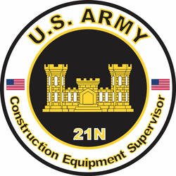 US Army MOS 21N Decal Construction Equipment Supervisor