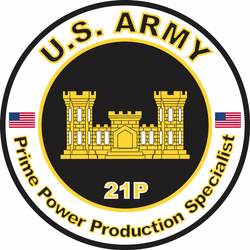 US Army MOS 21P Decal Prime Power Production Specialist