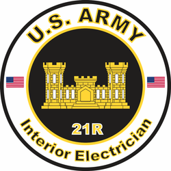 US Army MOS 21R Decal Interior Electrician