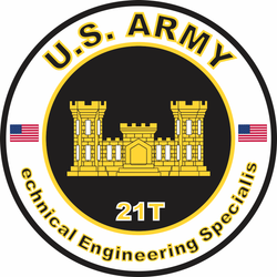US Army MOS 21T Decal Technical Engineering Specialist